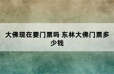 大佛现在要门票吗 东林大佛门票多少钱